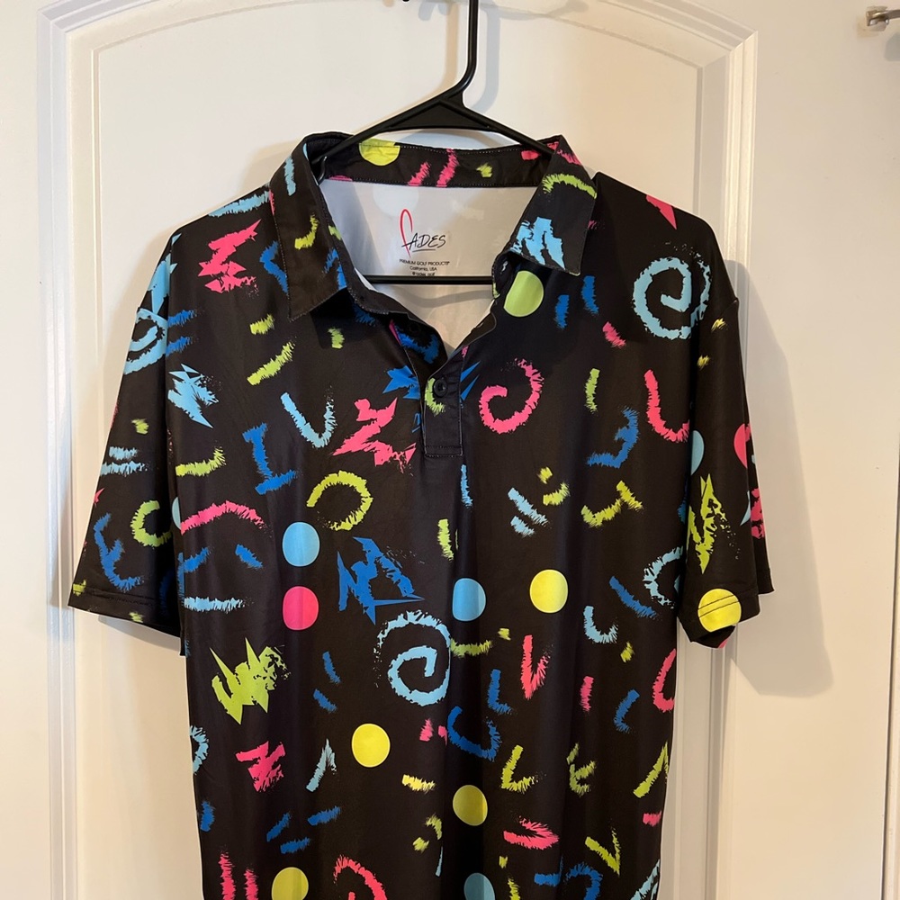 Faded Mens Golf Polo 80s Design